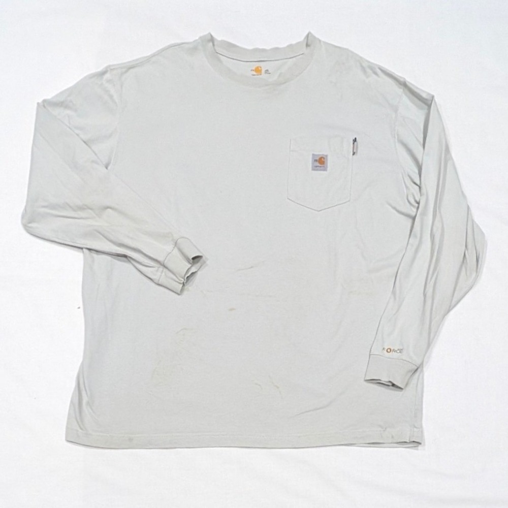 Carhartt Force FR Flame Resistant Long Sleeve Pocket T-Shirt Gray Mens 2XL